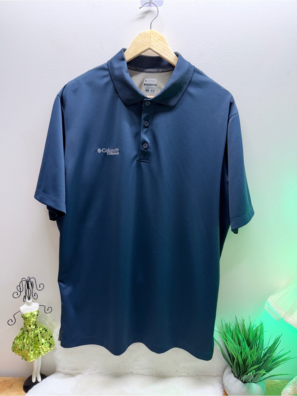 Columbia Men’s Navy Tech Polo Golf Everyday Summer Cool Shirt ⛳️